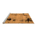 Sideview of Machine Washable Abstract Orange Modern Area Rugs, wshabs2068org