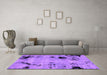 Machine Washable Abstract Purple Modern Area Rugs in a Living Room, wshabs2068pur