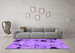 Machine Washable Abstract Purple Modern Area Rugs in a Living Room, wshabs2068pur