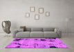 Machine Washable Abstract Pink Modern Rug in a Living Room, wshabs2068pnk