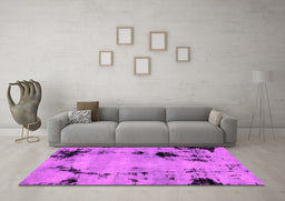 Machine Washable Abstract Pink Modern Rug in a Living Room, wshabs2068pnk