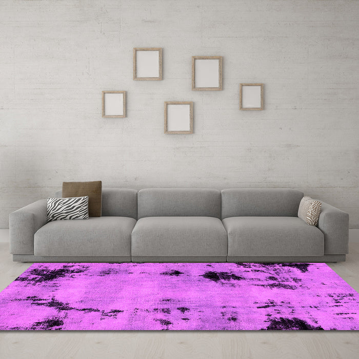 Machine Washable Abstract Pink Modern Rug in a Living Room, wshabs2068pnk