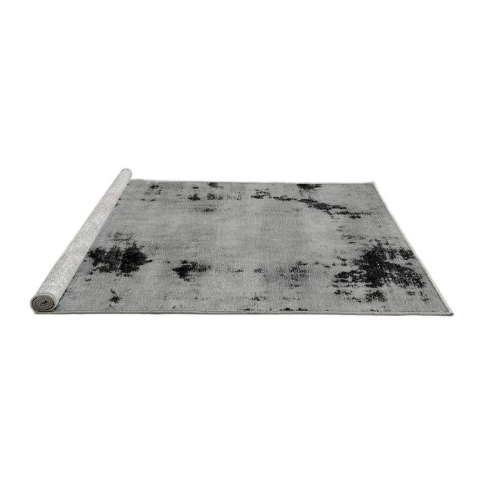 Sideview of Machine Washable Abstract Gray Modern Rug, wshabs2068gry
