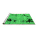 Sideview of Machine Washable Abstract Green Modern Area Rugs, wshabs2068grn