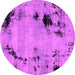 Round Abstract Pink Modern Rug, abs2068pnk