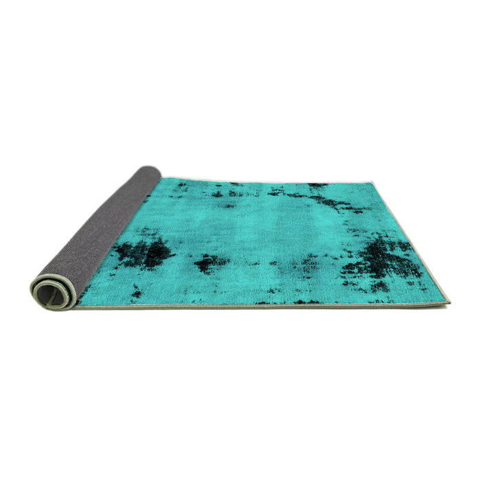 Sideview of Abstract Turquoise Modern Rug, abs2068turq
