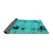 Sideview of Abstract Turquoise Modern Rug, abs2068turq