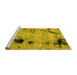 Sideview of Machine Washable Abstract Yellow Modern Rug, wshabs2068yw