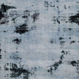 Square Machine Washable Abstract Blue Gray Rug, wshabs2068