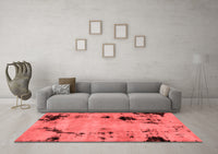 Machine Washable Abstract Red Modern Rug, wshabs2068red