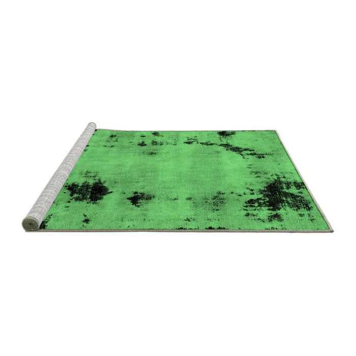 Sideview of Machine Washable Abstract Emerald Green Modern Area Rugs, wshabs2068emgrn