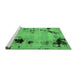 Sideview of Machine Washable Abstract Emerald Green Modern Area Rugs, wshabs2068emgrn