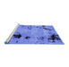 Sideview of Machine Washable Abstract Blue Modern Rug, wshabs2068blu