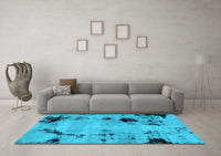 Machine Washable Abstract Light Blue Modern Rug, wshabs2068lblu