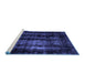 Sideview of Machine Washable Abstract Blue Modern Rug, wshabs2069blu