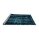 Sideview of Machine Washable Abstract Light Blue Modern Rug, wshabs2069lblu