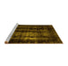 Sideview of Machine Washable Abstract Yellow Modern Rug, wshabs2069yw