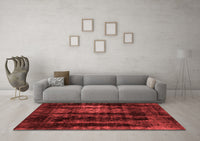 Machine Washable Abstract Red Modern Rug, wshabs2069red