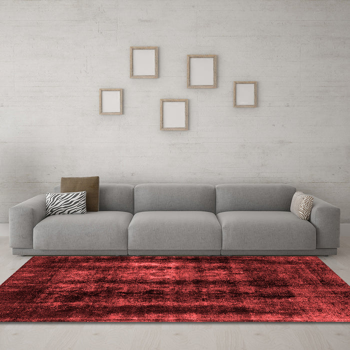 Modern Red Washable Rugs