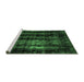 Sideview of Machine Washable Abstract Emerald Green Modern Area Rugs, wshabs2069emgrn