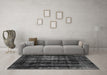 Machine Washable Abstract Gray Modern Rug in a Living Room,, wshabs2069gry