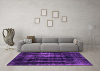 Machine Washable Abstract Purple Modern Rug, wshabs2069pur