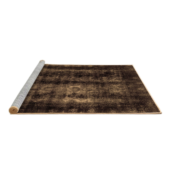 Sideview of Machine Washable Abstract Brown Modern Rug, wshabs2069brn