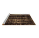 Sideview of Machine Washable Abstract Brown Modern Rug, wshabs2069brn