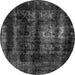 Round Abstract Gray Modern Rug, abs2069gry