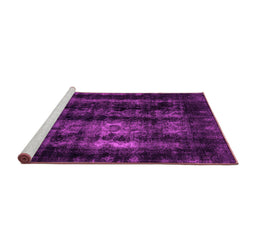 Sideview of Machine Washable Abstract Pink Modern Rug, wshabs2069pnk