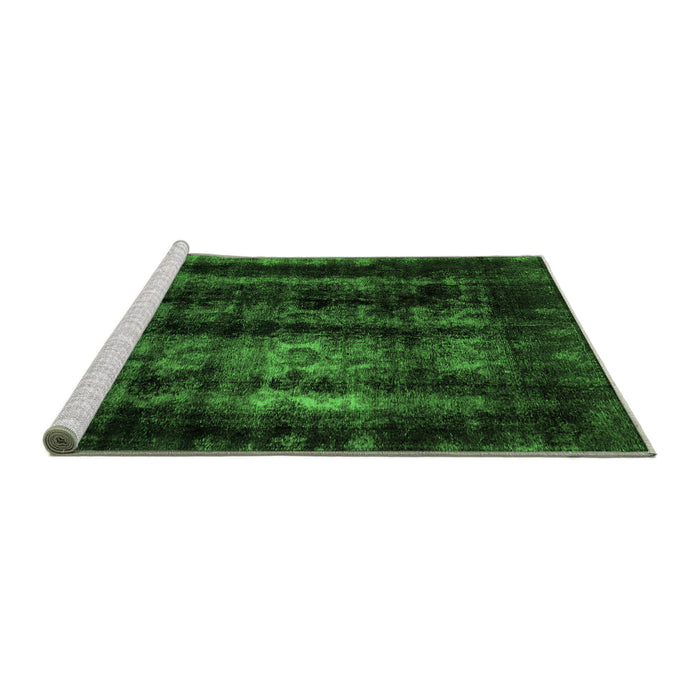 Sideview of Machine Washable Abstract Green Modern Area Rugs, wshabs2069grn