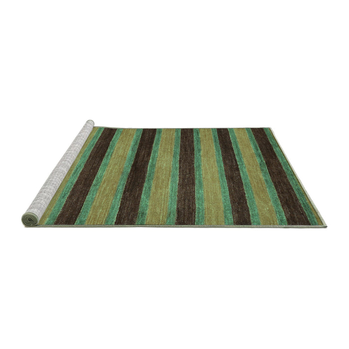 Sideview of Machine Washable Abstract Turquoise Modern Area Rugs, wshabs206turq