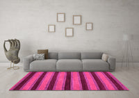 Machine Washable Abstract Pink Modern Rug, wshabs206pnk