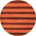 Round Machine Washable Abstract Orange Modern Area Rugs, wshabs206org