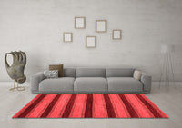 Machine Washable Abstract Red Modern Rug, wshabs206red