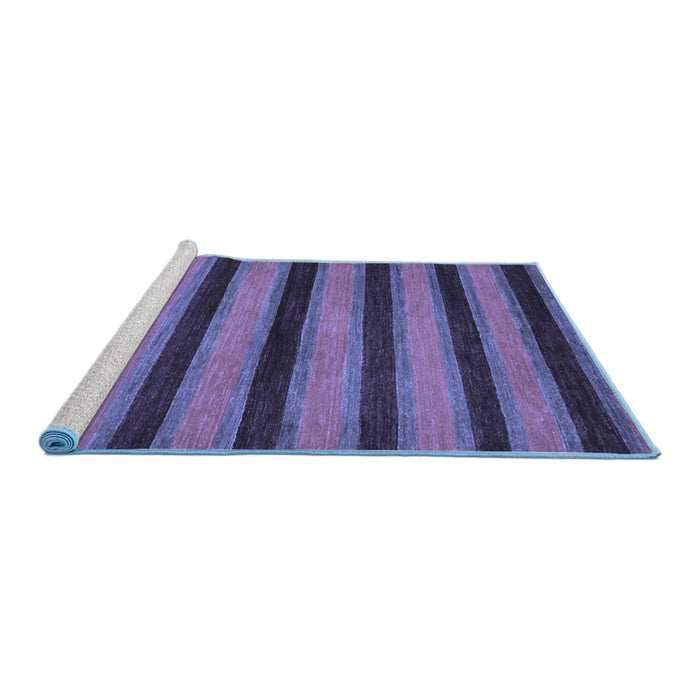 Sideview of Machine Washable Abstract Blue Modern Rug, wshabs206blu