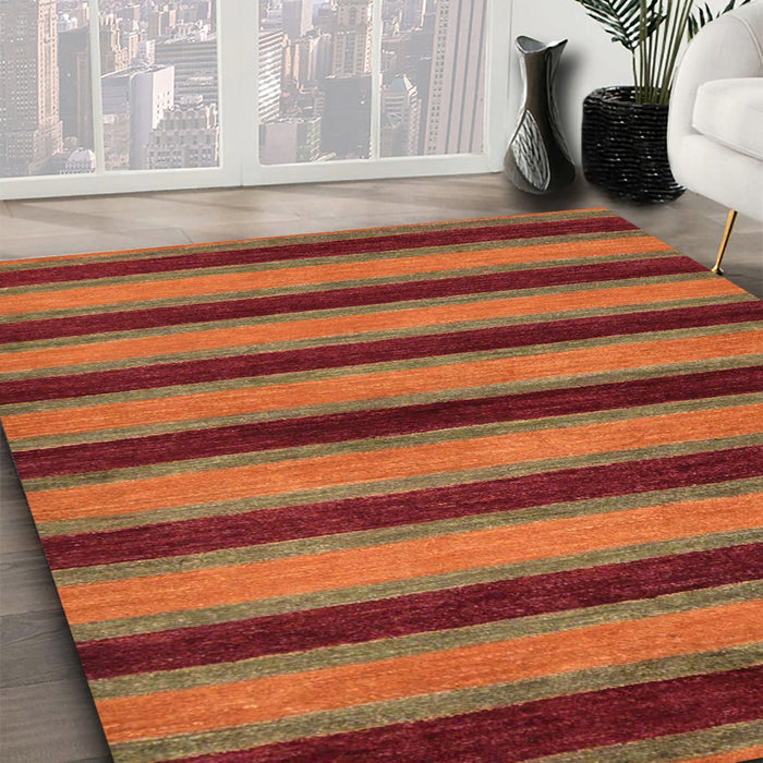 Abstract Sedona Brown Modern Rug in Family Room, abs206