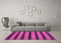 Machine Washable Abstract Purple Modern Rug, wshabs206pur