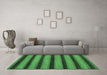 Machine Washable Abstract Emerald Green Modern Area Rugs in a Living Room,, wshabs206emgrn