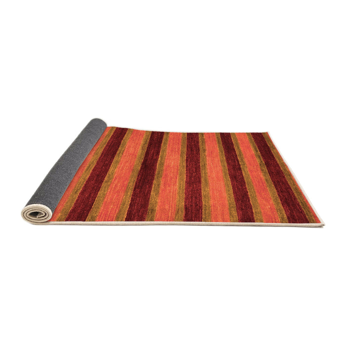 Sideview of Abstract Orange Modern Rug, abs206org