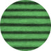 Round Abstract Emerald Green Modern Rug, abs206emgrn