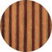 Round Machine Washable Abstract Brown Modern Rug, wshabs206brn