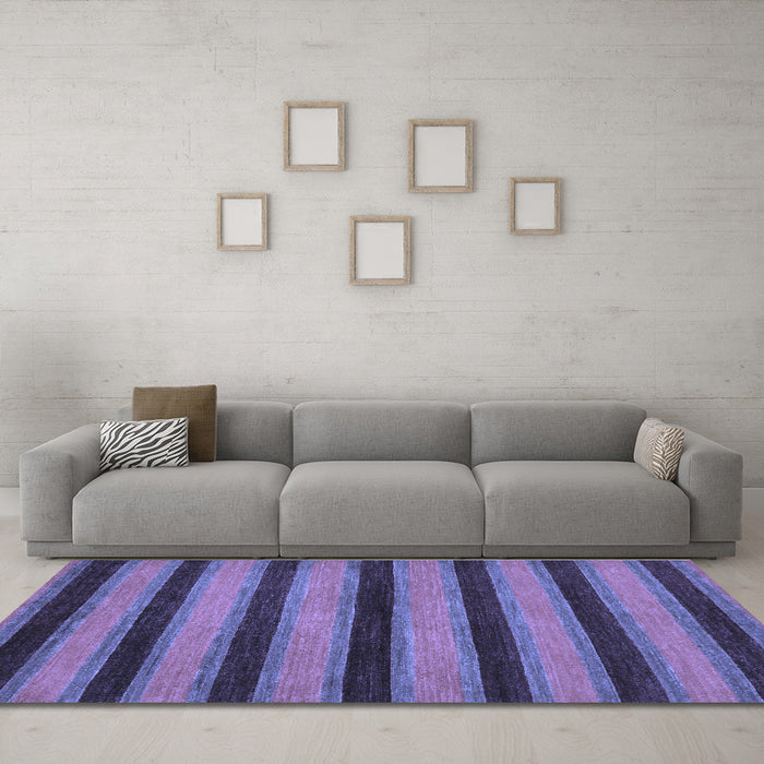 Machine Washable Abstract Blue Modern Rug in a Living Room, wshabs206blu