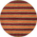 Round Machine Washable Abstract Sedona Brown Rug, wshabs206