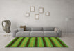 Machine Washable Abstract Green Modern Area Rugs in a Living Room,, wshabs206grn