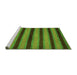 Sideview of Machine Washable Abstract Green Modern Area Rugs, wshabs206grn