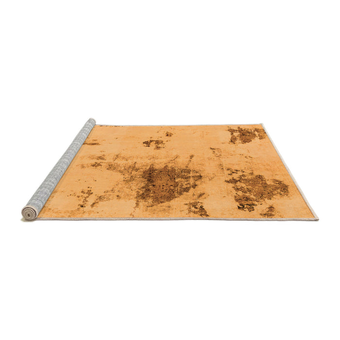 Sideview of Machine Washable Abstract Orange Modern Area Rugs, wshabs2070org