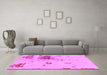 Machine Washable Abstract Pink Modern Rug in a Living Room, wshabs2070pnk