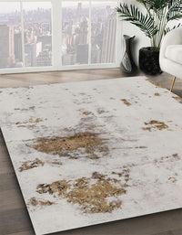 Abstract Pale Silver Gray Modern Rug, abs2070