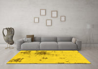 Machine Washable Abstract Yellow Modern Rug, wshabs2070yw